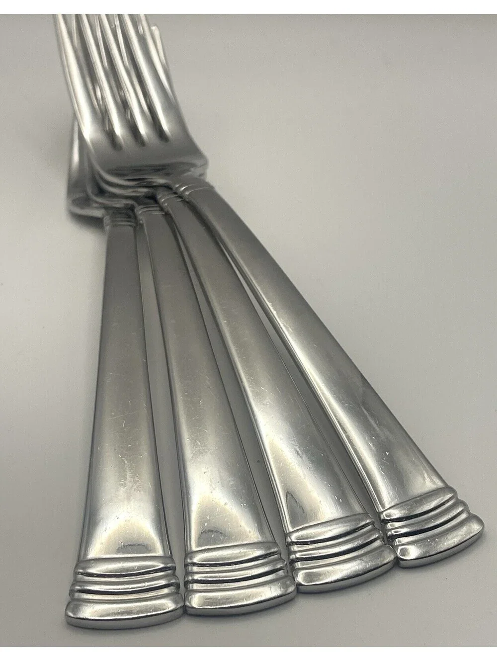 (4) Reed And Barton HOLBROOK Stainless 18/10 Korea Salad Fork Lot ~ 7.25”